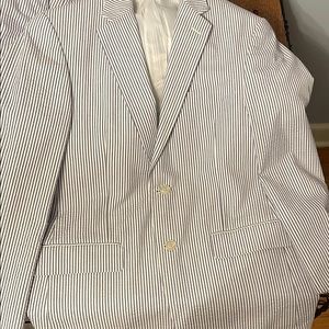 Men’s seersucker suit from John’s tuxedos. LIKE NEW!